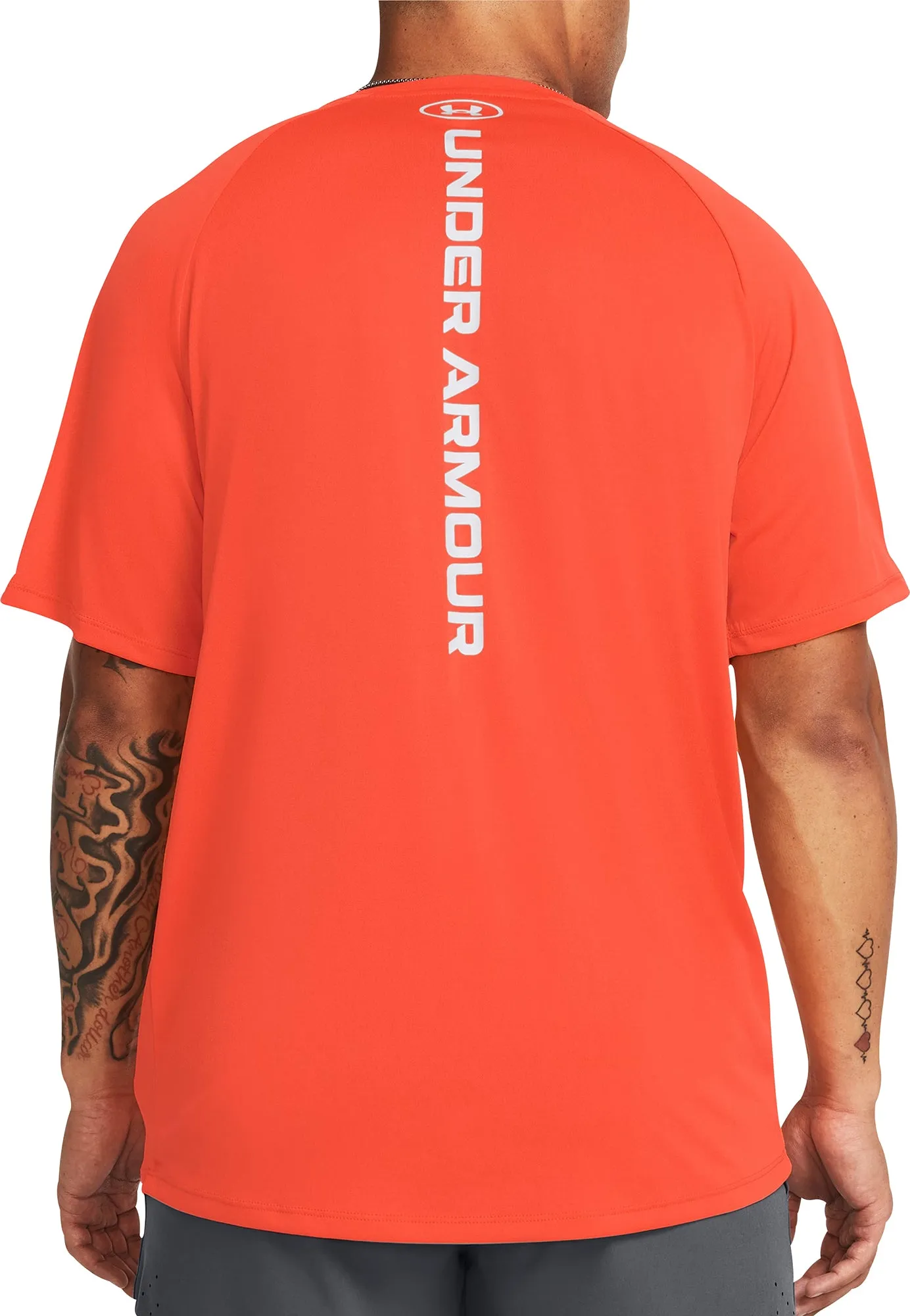 Under Armour Tech Reflective Short Sleeve Mens Running Top - Orange