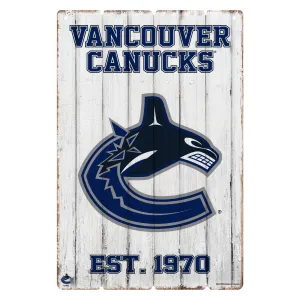 Vancouver Canucks 24x16 Established Faux  Wood Sign