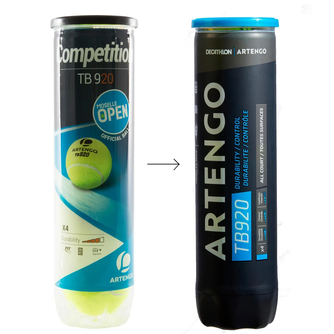 Versatile Tennis Ball TB 920 4-Pack - Yellow