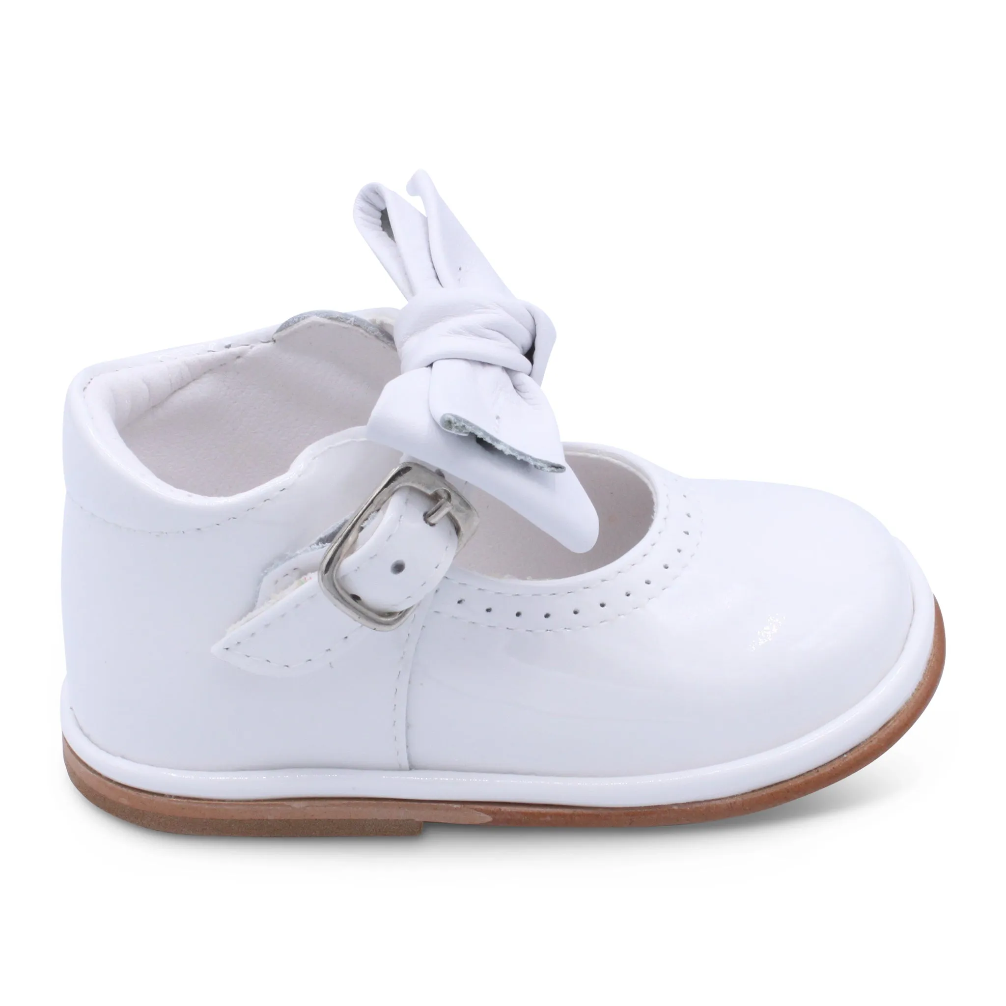 'Vitoria' Girls White Patent Bar Shoes