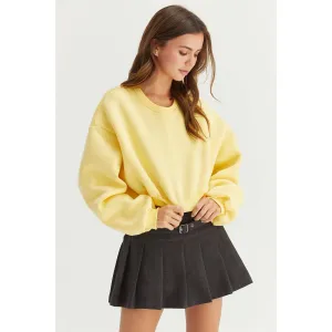 Washed French Terry Cropped HYFVE Sweatshirt: Eggnog