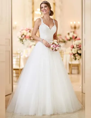 Wedding Dress With Detachable Skirt See Through Back Bridal Gowns Lace