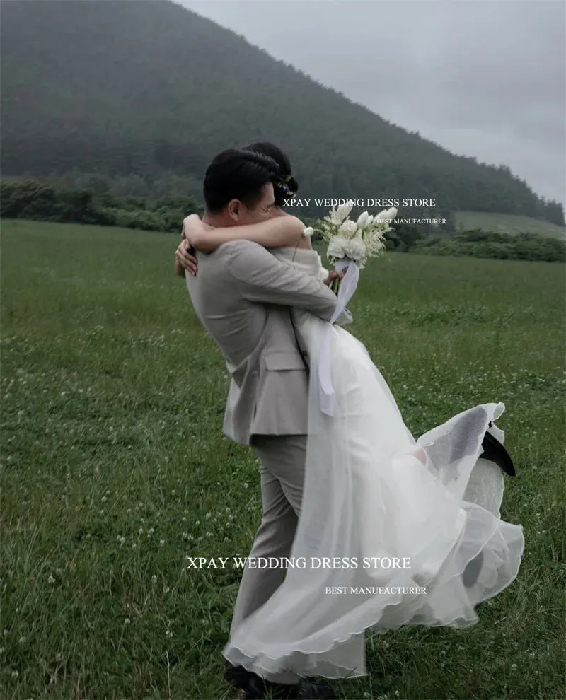 Wedding Dresses Photoshoot Strapless Floor Length Bridal Gowns Garden Bride Dress