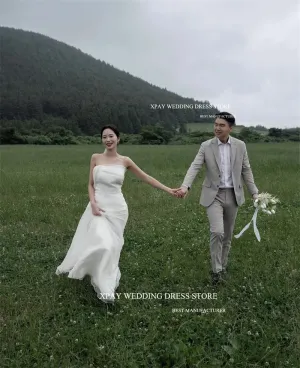 Wedding Dresses Photoshoot Strapless Floor Length Bridal Gowns Garden Bride Dress