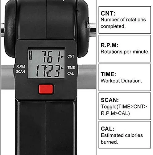 Wegon Foldable Mini Fitness Cycle Pedal Exerciser Bike Gym Machine With Digital Display Meter For Men Women Home Exercise Gym, PVC, Multicolour