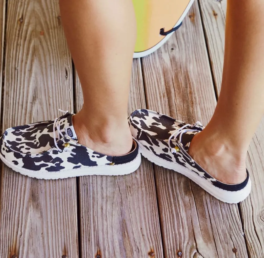 Wendy Slip Classic - White/Black Cow Print