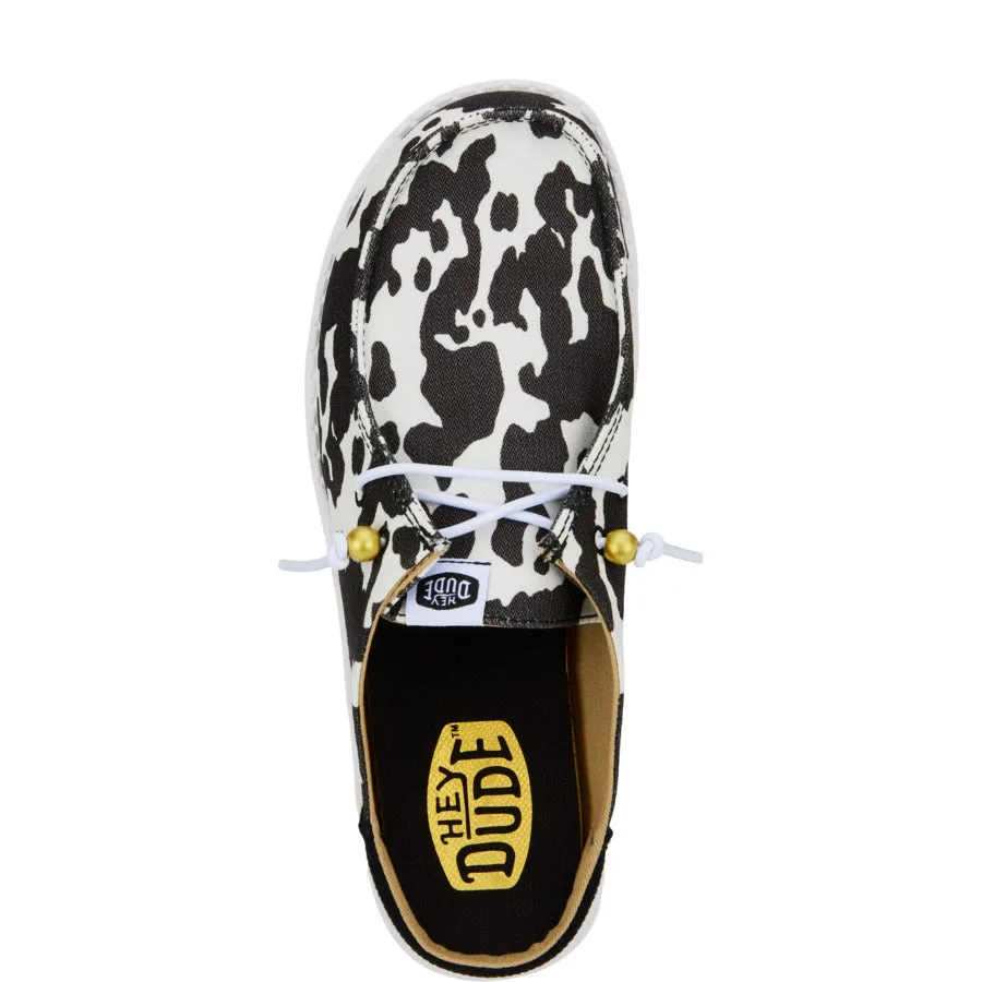 Wendy Slip Classic - White/Black Cow Print