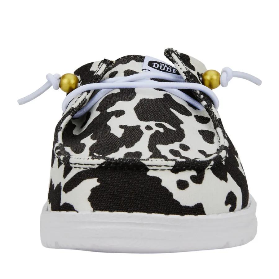 Wendy Slip Classic - White/Black Cow Print