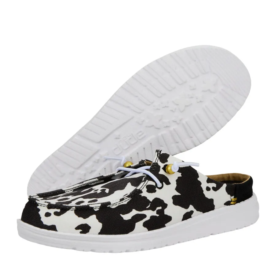 Wendy Slip Classic - White/Black Cow Print