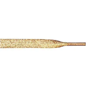 Wholesale Metallic Thin Flat 3/8" - Gold (12 Pair Pack) Shoelaces