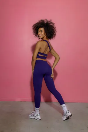 Yahya Ribbed One Strap Caged Back Sports Bra Top
