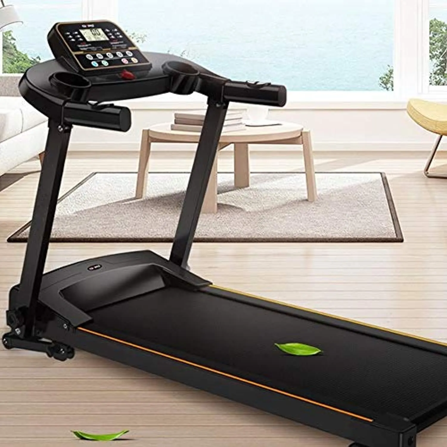 Zzfni Treadmill Household Small Treadmill, Ultra Silent Folding Electric Walking Machine, Home Fitness Equipment Foldable Treadmill