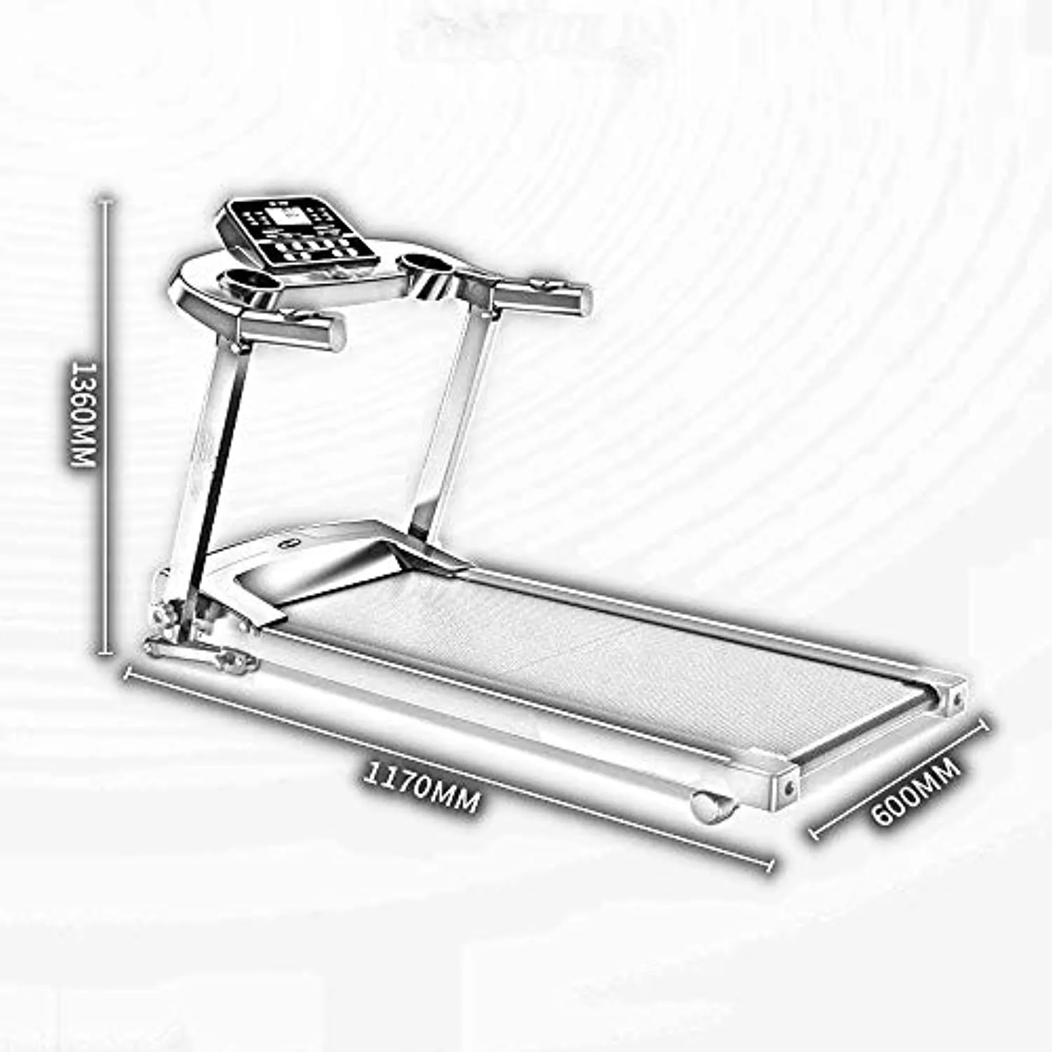 Zzfni Treadmill Household Small Treadmill, Ultra Silent Folding Electric Walking Machine, Home Fitness Equipment Foldable Treadmill